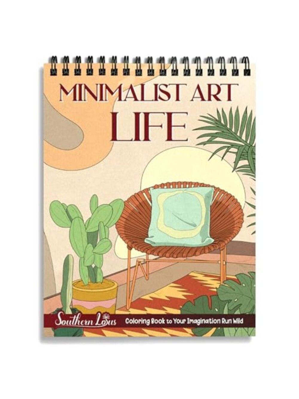 SOUTHERN LOTUS Minimalist Art Life Spiral Bound Adult Coloring Book, Explore